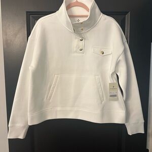 TNUCK SPORT
White Snap Neck Bailey Pullover NWT